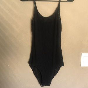 Black lace body suit